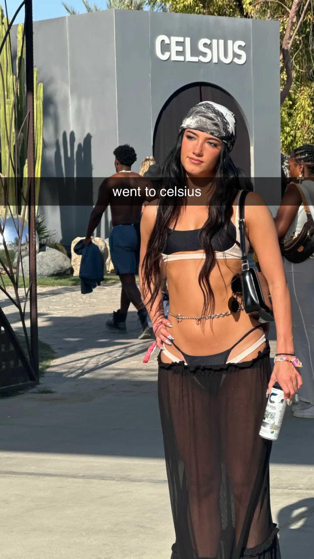 Charli D’amelio See-Through Sheer Black Maxi Skirt Coachella Video 6 0657D69A