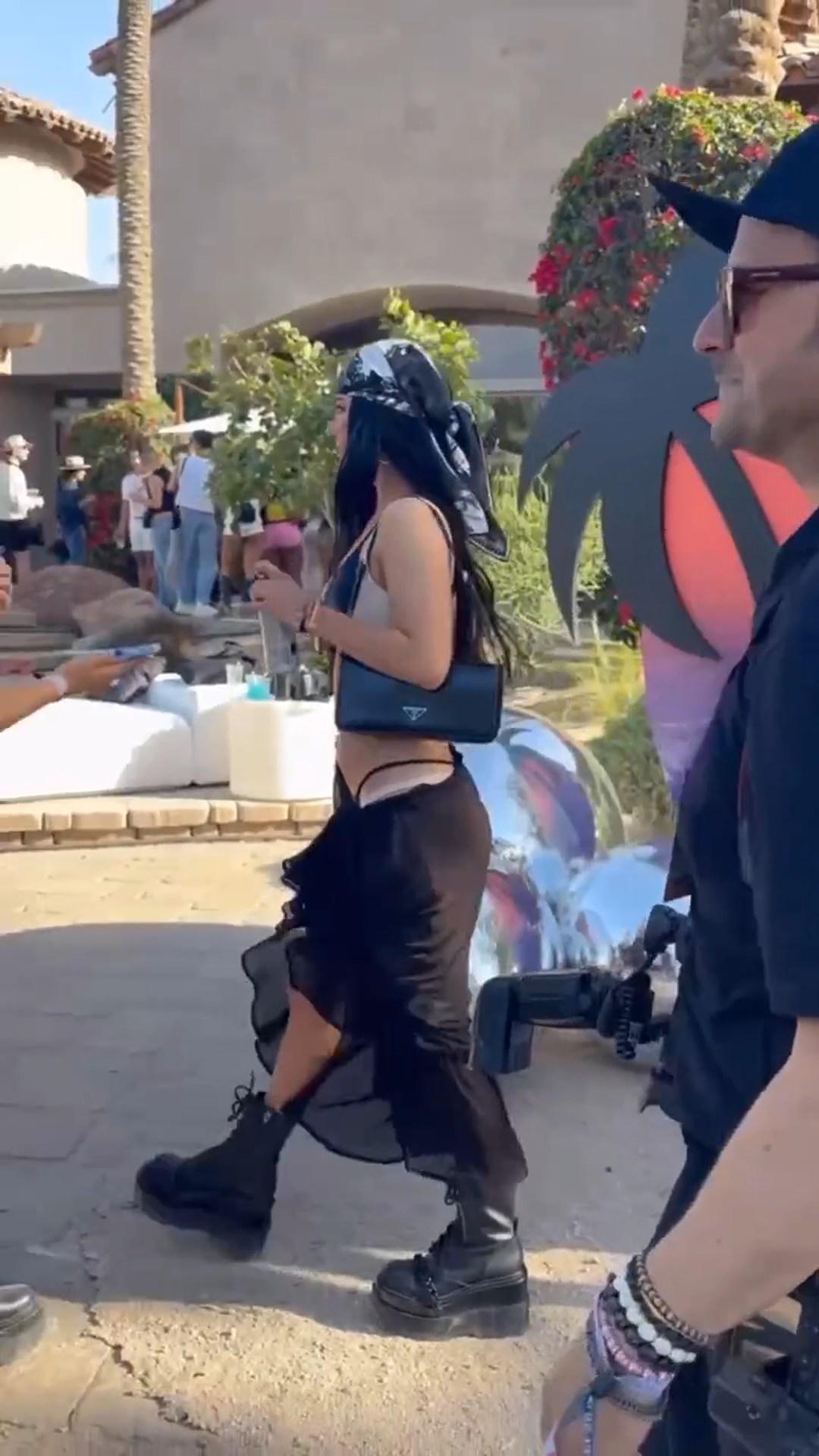 Charli D’amelio See-Through Sheer Black Maxi Skirt Coachella Video 2 A89F81Ac
